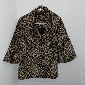 Vintage Leopard Cape Coat Jacket Retro Style